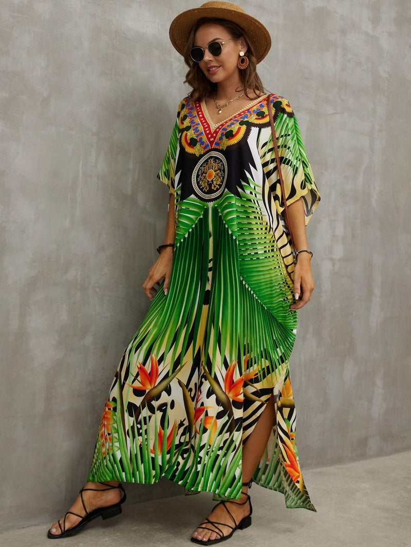 IMAGEKOPE Kaftan Dresses for Women Plus Size Bathing Suit Cover up Caftan Maxi Beach Dresses - Image 4