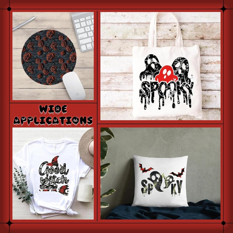Tintnut Horror Halloween Sublimation Ink Transfer Sheets - 12 Sheets 12"x10"Skull Pattern Sublimation Transfer Paper Bundle for DIY Mugs, Tumblers, Key Chain, T-Shirts - Image 5