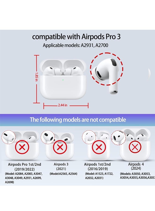 For Leather AirPods Pro 3 Case Cute Air Pods Pro 3 Case with Lock with Phone Holder & Keychain | Airpods 3 Pro Cases (Blue) - Image 4