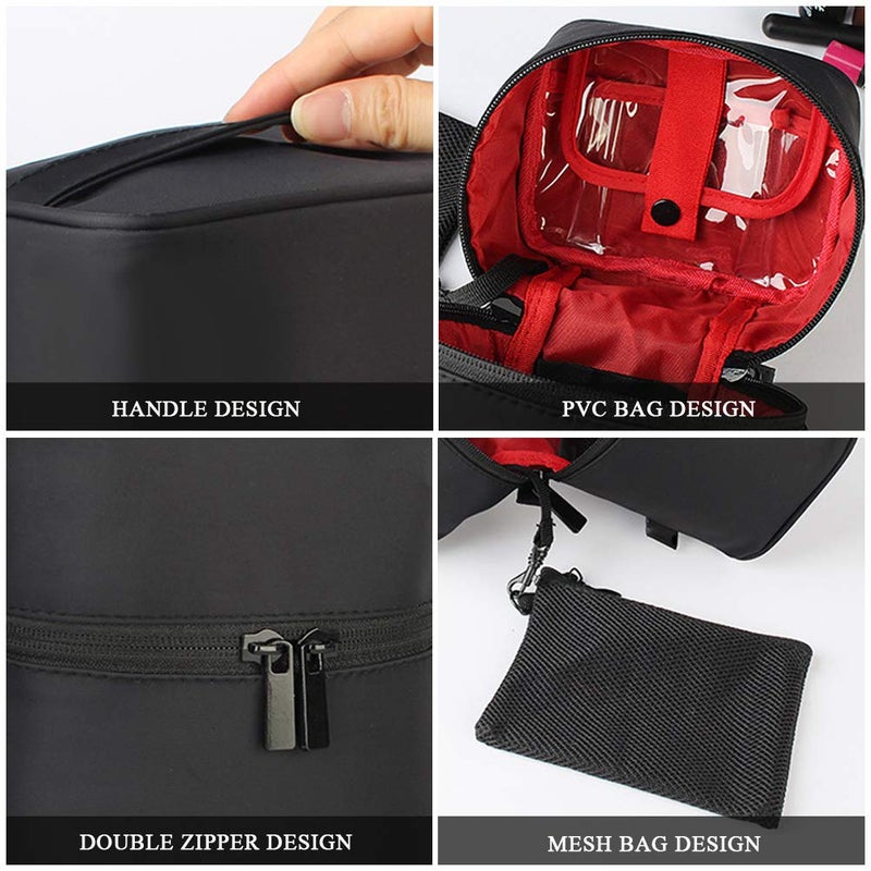 Bysiter Makeup Bag Travel Cosmetic Bag 7.5x5.5x4.4 Inch Makeup Brush Holder Organizer Cute Portable Artist Toiletry Storage Bag Cosmetics Case for Women - Image 5