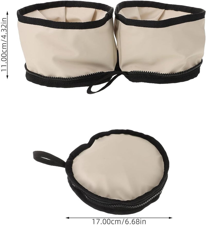 DOITOOL Foldable Oxford Cloth Dog Bowl with Zipper Portable Waterproof Pet Food and Water Bowl 17cm Diameter 11cm Height Travel Outdoor Feeding Dish for Dogs - Image 2