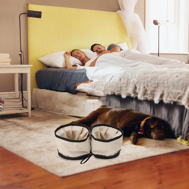 DOITOOL Foldable Oxford Cloth Dog Bowl with Zipper Portable Waterproof Pet Food and Water Bowl 17cm Diameter 11cm Height Travel Outdoor Feeding Dish for Dogs - Image 5