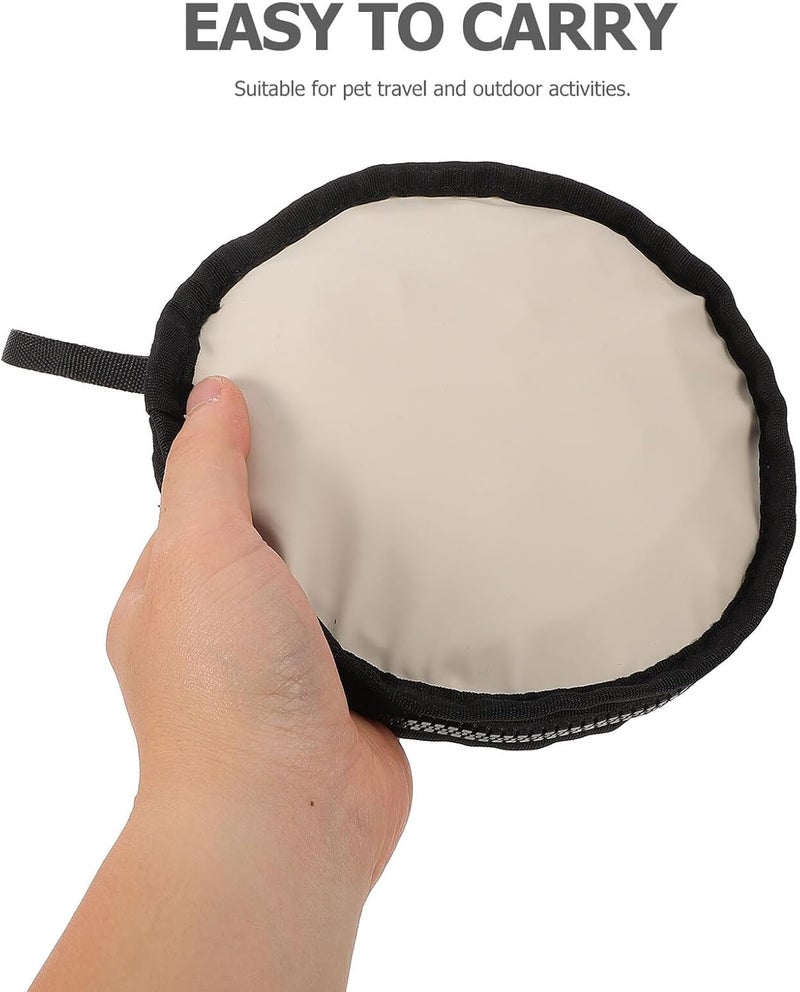 DOITOOL Foldable Oxford Cloth Dog Bowl with Zipper Portable Waterproof Pet Food and Water Bowl 17cm Diameter 11cm Height Travel Outdoor Feeding Dish for Dogs - Image 4