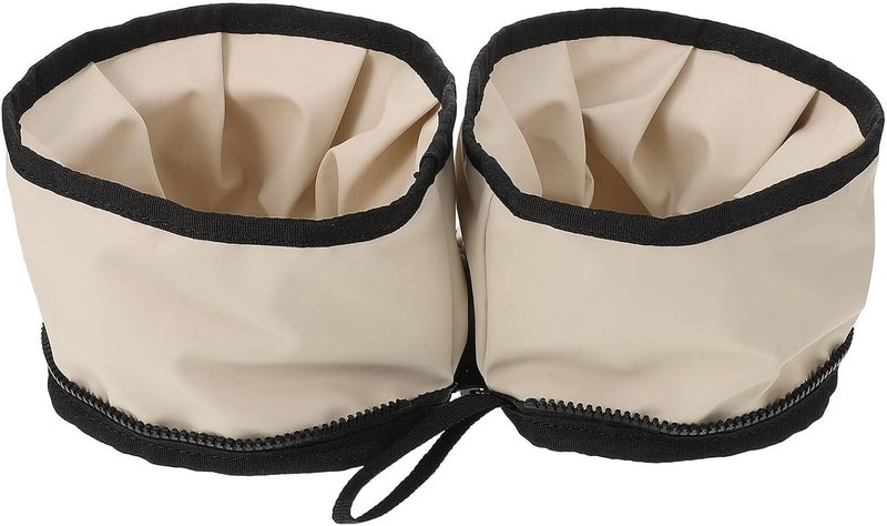 DOITOOL Foldable Oxford Cloth Dog Bowl with Zipper Portable Waterproof Pet Food and Water Bowl 17cm Diameter 11cm Height Travel Outdoor Feeding Dish for Dogs - Image 1