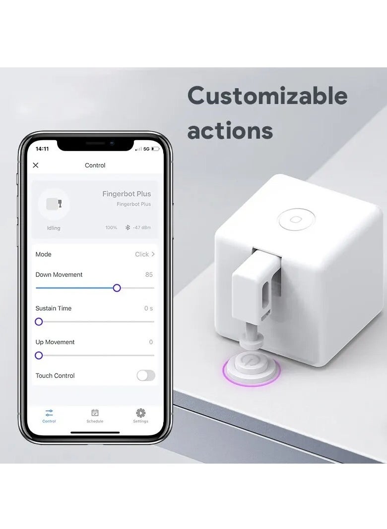 TUYA - Fingerbot Plus Smart Button, Compact And Durable Smart Switch Pusher Bot, Bluetooth Finger Robot Remote Control, App And Timer Control Smart Robot Button, (1pc, Zigbee Black) - Image 1