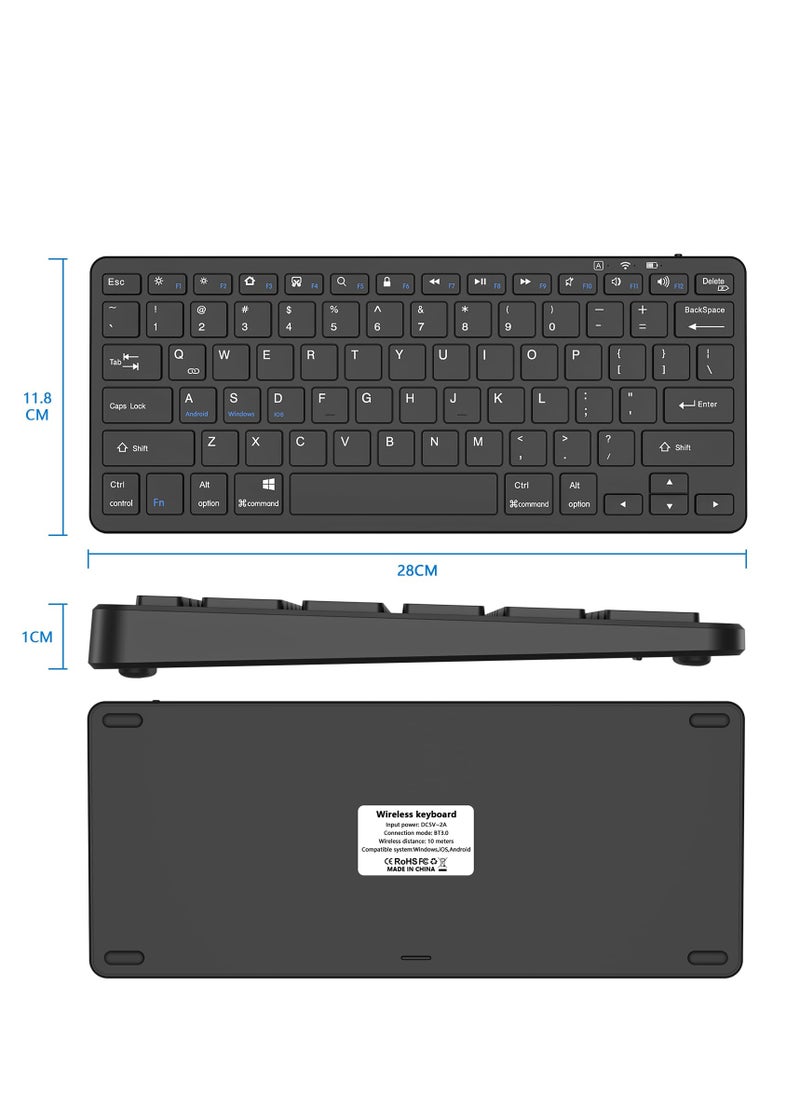 Generic - Bluetooth Keyboard Silent Keyboard for Ipad Bluetooth Keyboard Compatible for Ipad 10.2''/9.7'', Ipad Pro 11''/Ipad Pro 12.9'' Wireless Bluetooth Keyboard for Windows Ios Android - Image 1