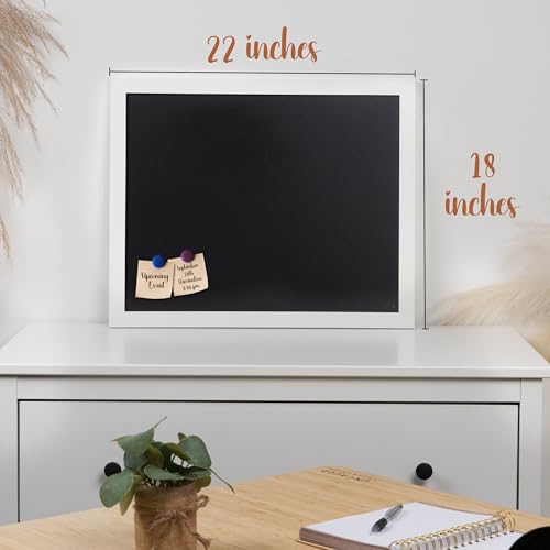 Loddie Doddie Magnetic Chalk Board - 18 x 22 in White Frame - Stain-Resistant Easy-Erase for Wall Chalkboard - Hang Photos & Notes on Magnetic Board - Interactive Kids Chalkboard for Creative Fun - Image 3