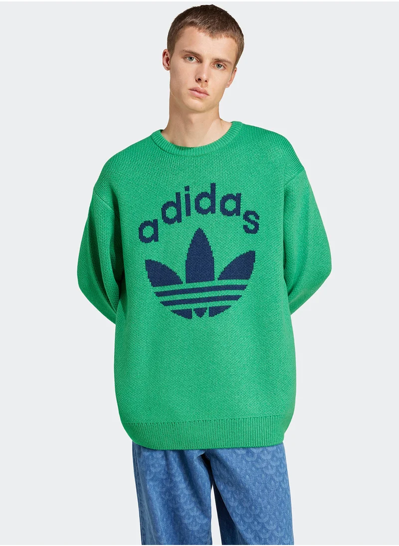 Adidas Logo Knitted Sweatshirt