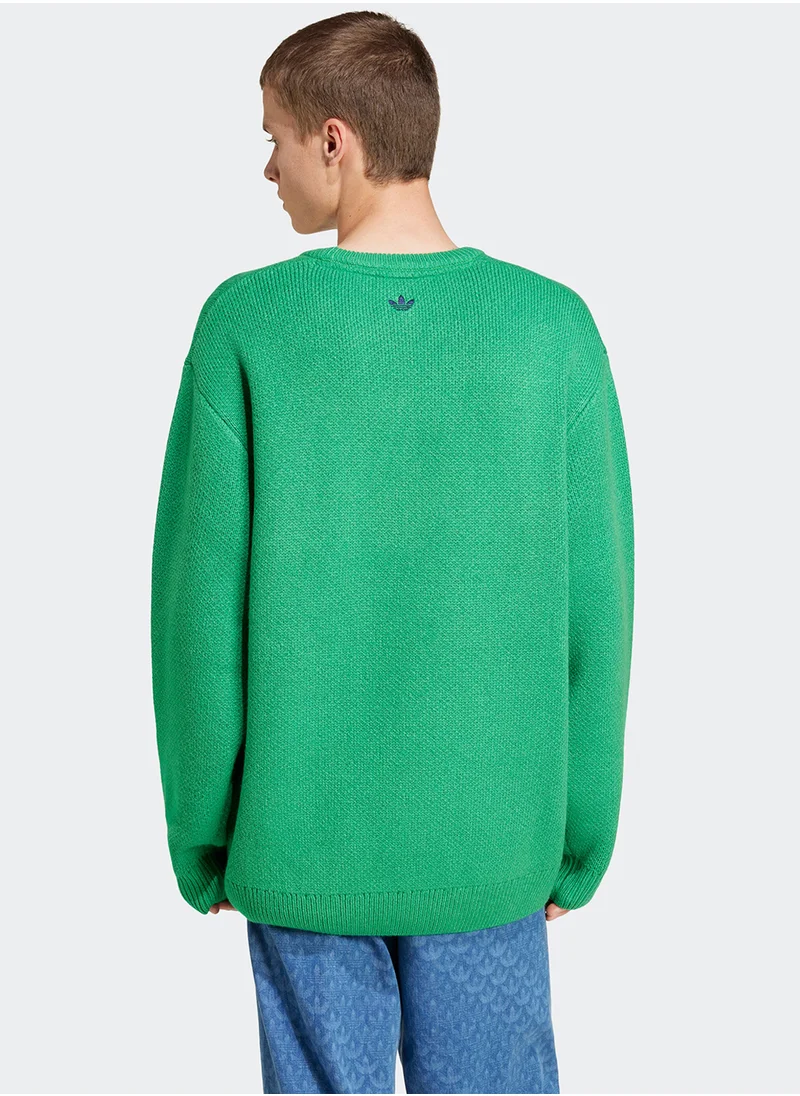 اديداس Logo Knitted Sweatshirt