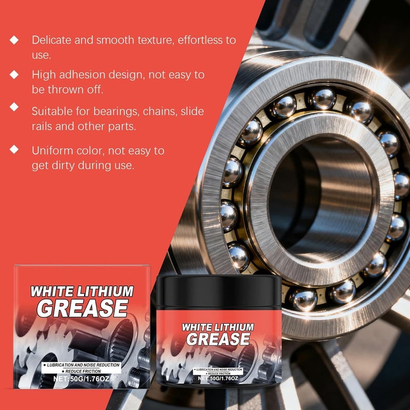 Car Grease - 50g Long-Lasting Quiet Maintenance Lubricant,Car Door Grease Lubricant | for Bike Motorcycle Wheel Industrial Chain Trailer Window Electrical Garage - Image 5