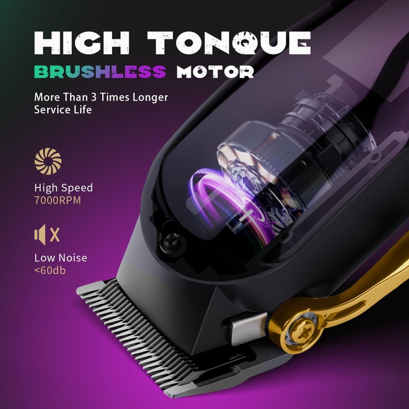 SUPRENT PRO Professional Hair Clippers for Men- Premium Barber Clippers with Brushless Motor- Rechargeable Haircutting Kit with DIY Customizable Casing- Gift for Men - Image 2