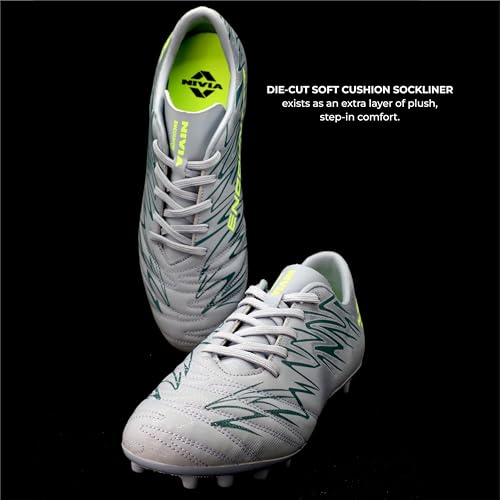 Nivia Encounter Mg 11 Football Stud for Men, Synthetic Leather Upper, Lightweight Insole,High-Shear Strength TPU Outsole (Comfort Grey) UK-04 - Image 4