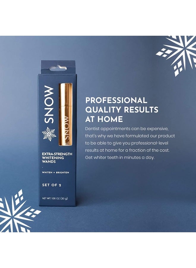 Snow سيروم تبييض الأسنان بقوة إضافية من سنو - قلم تبييض الأسنان للعناية بالفم - قلم تبييض لإزالة البقع وأسنان أكثر بياضًا - مبيض الأسنان مع كارباميد وبيروكسيد الهيدروجين - عبوتان - Image 2