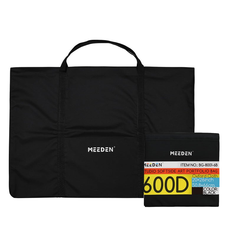 MEEDEN Soft Art Portfolio Bag 20 x 26 Inch Black Art Canvas Portfolio Case Waterproof 600D Oxford Carrying Storage Case for Artwork Poster Sketching and Drawing - Image 2