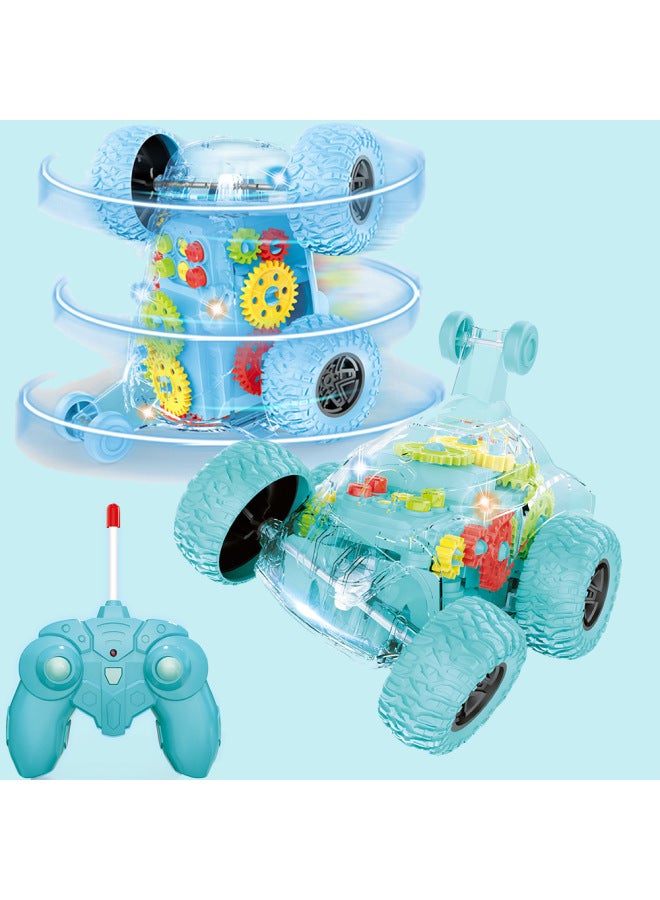 Children's Electric Remote Control Car 360 Rotating Stunt Dipper Boy Flash Model Toy-Color:Green-electric Cone Dump Truck-Proportion:Color Box - Image 4