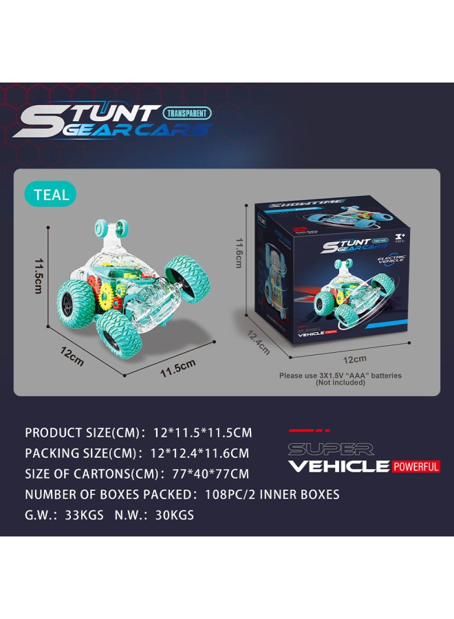 Children's Electric Remote Control Car 360 Rotating Stunt Dipper Boy Flash Model Toy-Color:Green-electric Cone Dump Truck-Proportion:Color Box - Image 1