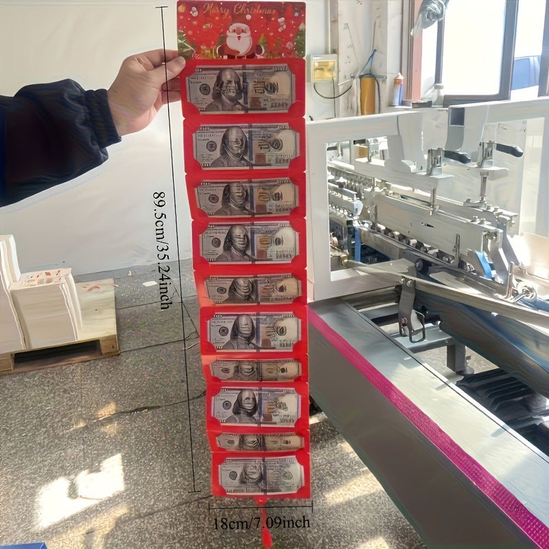 Red Christmas Gift Card Holder With 10 Compartments Surprise Money Box For Cash - Image 5