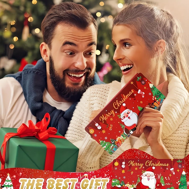 Red Christmas Gift Card Holder With 10 Compartments Surprise Money Box For Cash - Image 2