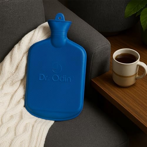 Dr.Odin Dr. Odin Hot Water Bag (1.75 Litre) Non-Electric Leakproof Hot Water Bottle for Body Pain Relief, Back Pain, Neck & Joint Pain, Sport Injuries & Cramps,Reusable Heating Pad (Dark Blue) - Image 5