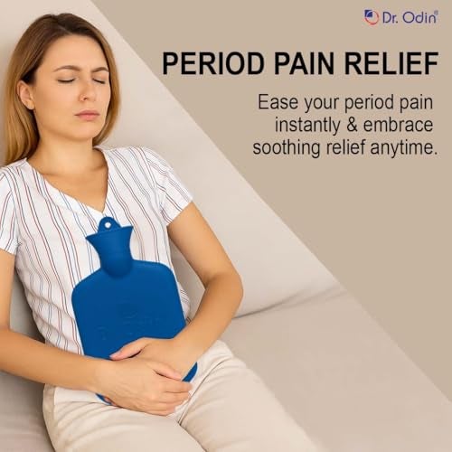 Dr.Odin Dr. Odin Hot Water Bag (1.75 Litre) Non-Electric Leakproof Hot Water Bottle for Body Pain Relief, Back Pain, Neck & Joint Pain, Sport Injuries & Cramps,Reusable Heating Pad (Dark Blue) - Image 4