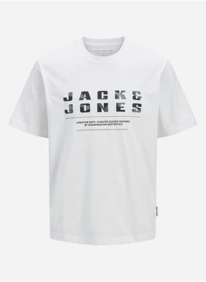 جاك اند جونز Jcorecharge Front Branding Crew Neck T-Shirt