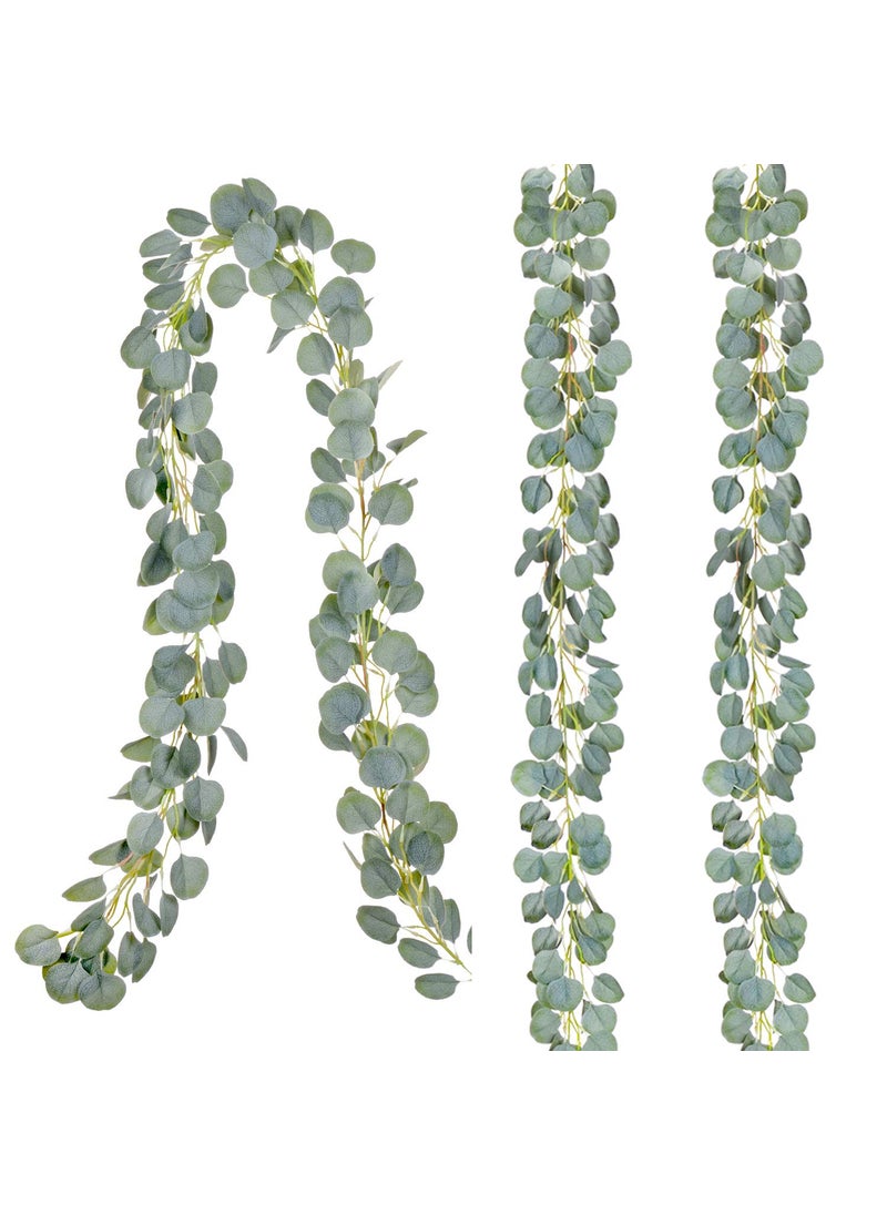Artiflr Artiflr 3Pack Artificial Eucalyptus Garland  6 ft Faux Silk Eucalyptus Leaves Vines Handmade Garland Greenery Wedding Backdrop Arch Wall Decor  - Image 1