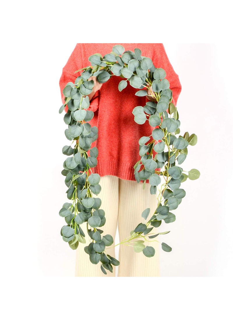 Artiflr Artiflr 3Pack Artificial Eucalyptus Garland  6 ft Faux Silk Eucalyptus Leaves Vines Handmade Garland Greenery Wedding Backdrop Arch Wall Decor  - Image 2