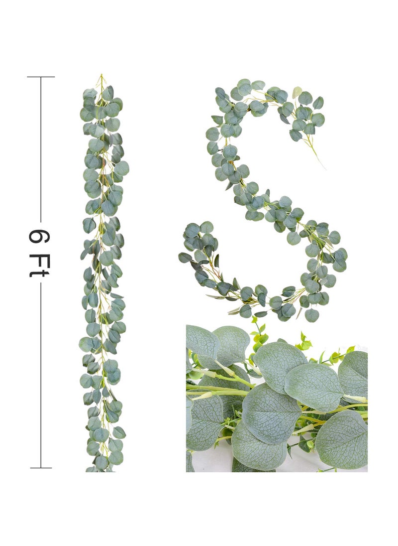 Artiflr Artiflr 3Pack Artificial Eucalyptus Garland  6 ft Faux Silk Eucalyptus Leaves Vines Handmade Garland Greenery Wedding Backdrop Arch Wall Decor  - Image 4