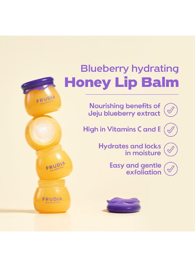 frudia Blueberry Hydrating Honey Lip Balm 10ml —  With Honey & Blueberry — Deep Moisturizing, Exfoliating, Plumping & Glossy Lip Balm for Dry, Chapped Lips, 0.33 oz - Image 2