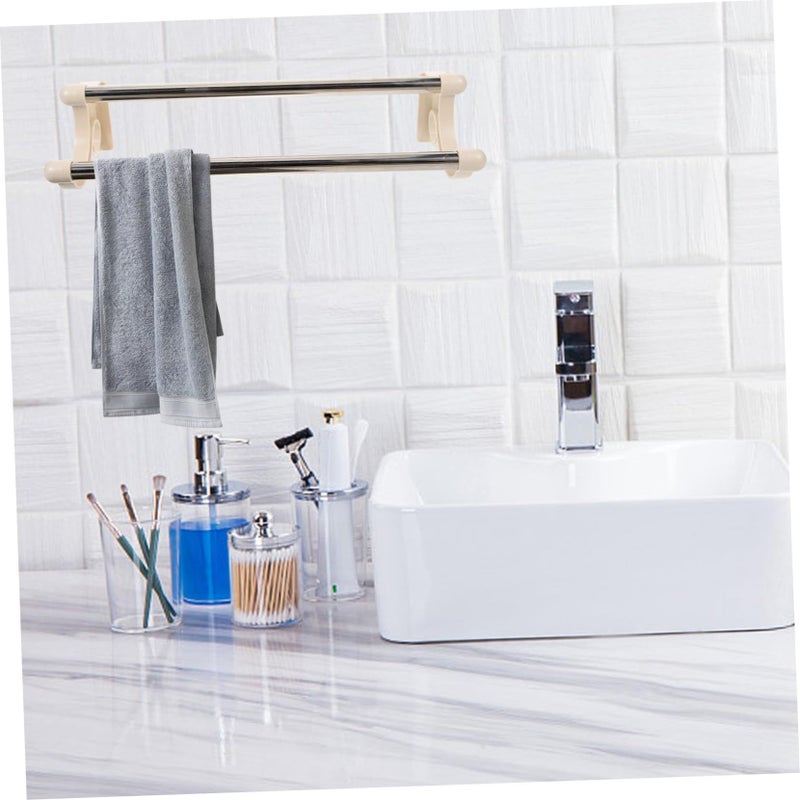 Stainless Steel Double Towel Holder Wall Mounted Space Saving Bathroom Accessory - Image 4