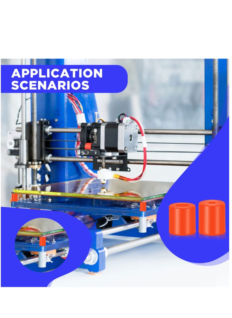 KASTWAVE - 3D Printer Heat Bed Leveling Parts,12Pcs  Printer Hot Bed Mounts Column Stable Tool, Printer Parts Heat Buffer Silicone Heat Bed Parts Compatible with CR-10 Ender 3 Bottom Connect (Brown, 0.7 Inches) - Image 1