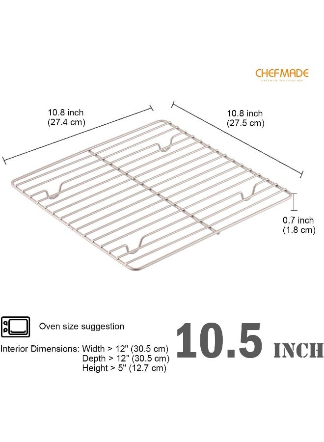CHEFMADE Baking and Cooling Rack, 10.8-Inch Non-Stick Square Wire Rack for Oven Baking (Champagne Gold) - Image 2