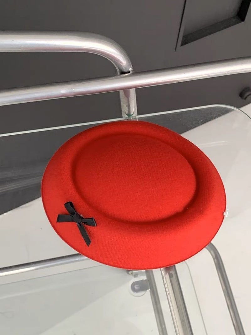 Generic Exaggerated Bow Top Hat Hair Clip Handmade Accessory red top hat hairpin
