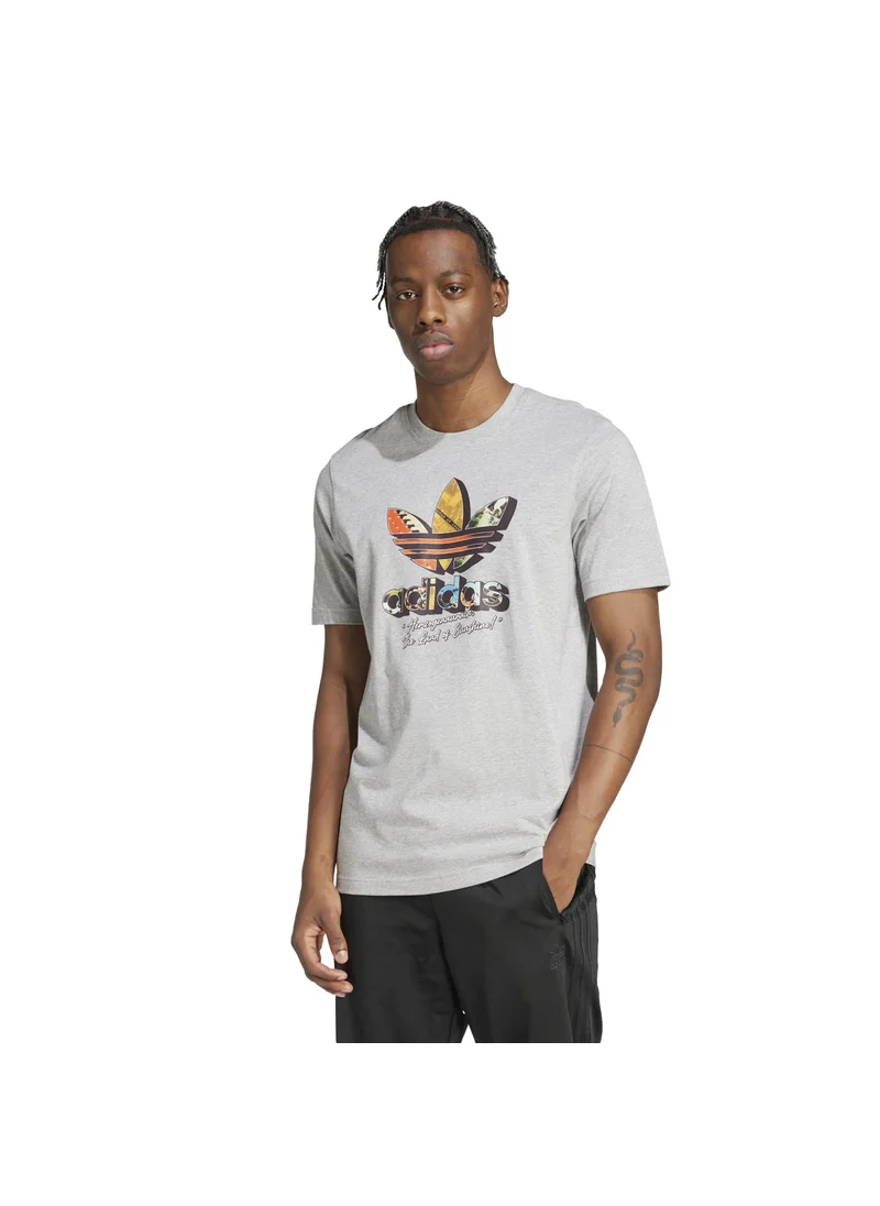 اديداس adidas Q12 TS GREETING Grey Originals Men T-SHIRTS