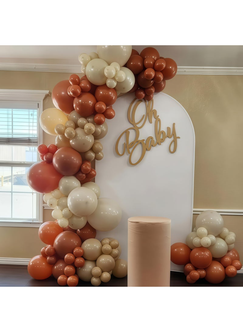 Balloon World 89 pcs Brown Balloon Garland Arch Kit with Different Size Nude Coffee Brown Ivory White Boho Tan Neutral Balloons for Woodland Teddy Bear Baby Shower Jungle Safari Birthday Party Decorations - Image 3