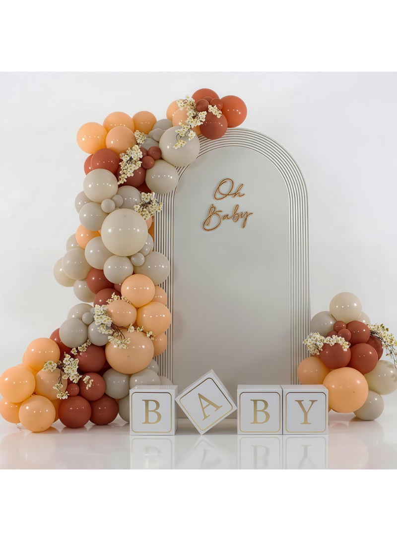 Balloon World 89 pcs Brown Balloon Garland Arch Kit with Different Size Nude Coffee Brown Ivory White Boho Tan Neutral Balloons for Woodland Teddy Bear Baby Shower Jungle Safari Birthday Party Decorations - Image 4