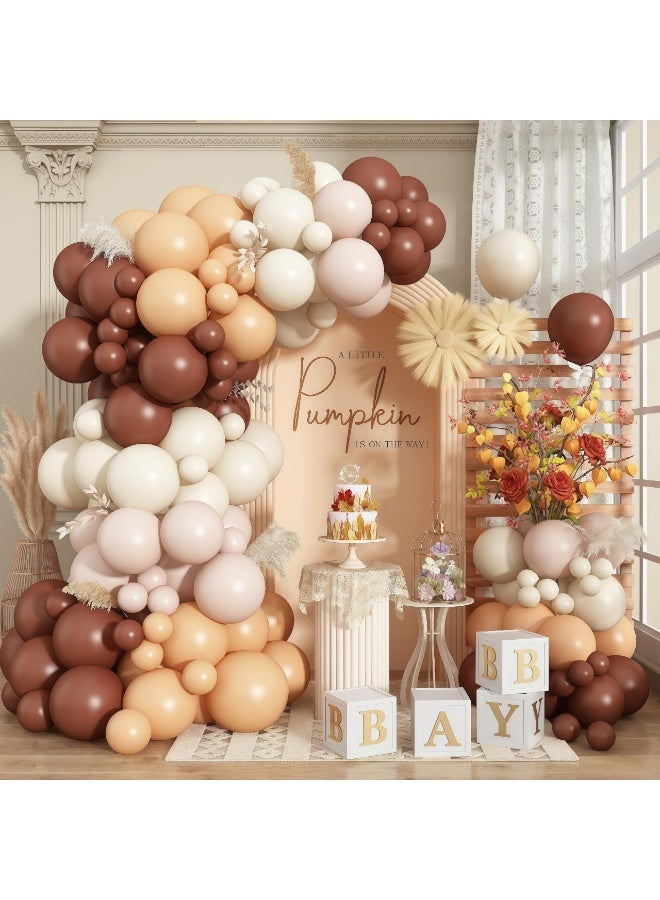 Balloon World 89 pcs Brown Balloon Garland Arch Kit with Different Size Nude Coffee Brown Ivory White Boho Tan Neutral Balloons for Woodland Teddy Bear Baby Shower Jungle Safari Birthday Party Decorations - Image 2