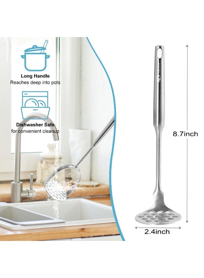 Small Avocado Masher - Stainless Steel Potato Masher，Mashed Potato Masher Kitchen Tool，Heavy Duty，8.7" Mini Bean Smasher for Vegetables & Fruits - Effortless Guacamole Preparation, Dishwasher Safe  - Image 2