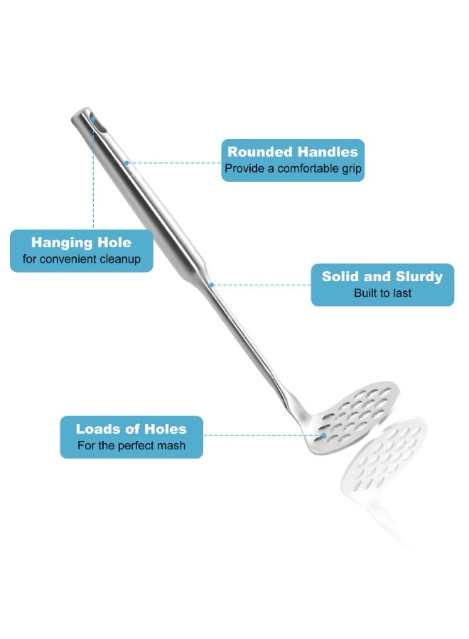 Small Avocado Masher - Stainless Steel Potato Masher，Mashed Potato Masher Kitchen Tool，Heavy Duty，8.7" Mini Bean Smasher for Vegetables & Fruits - Effortless Guacamole Preparation, Dishwasher Safe  - Image 3