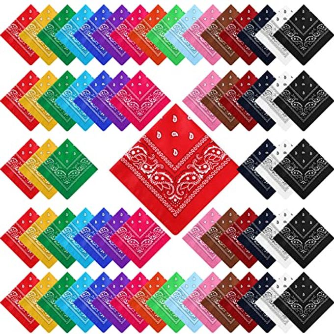 Handepo 100 Pack Bandanas Unisex Paisley Bandanas Bulk Multi Purpose Cowboy Head Wrap Necktie Face Cover Party Supplies, 21.26 inches (Stylish, Multicolor) - Image 1
