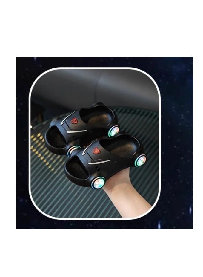 Children's Cute Sports Car Illuminated Slippers Soft Bottom Anti Slip Baby Slippers  - Image 2