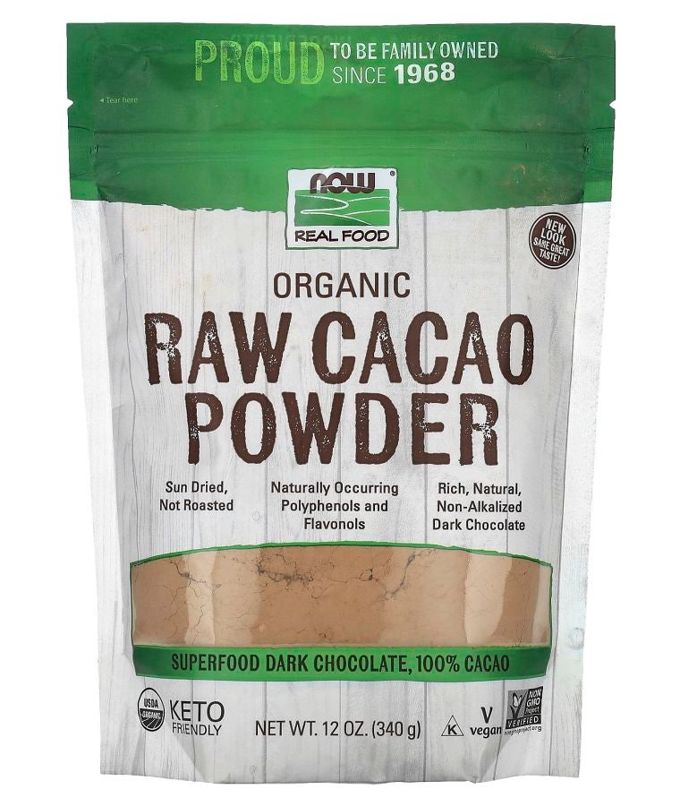 now Real Food Organic Raw Cacao Powder 12 oz (340 g)