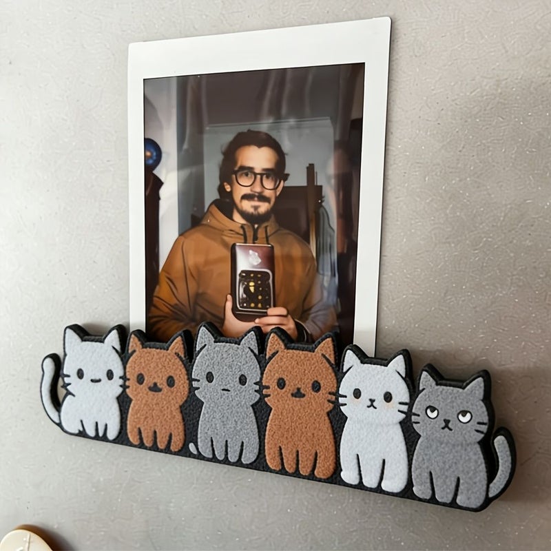 إطار صور مغناطيسي على شكل قطة، حامل مزدوج الاستخدام، ديكور للمطبخ - Image 4