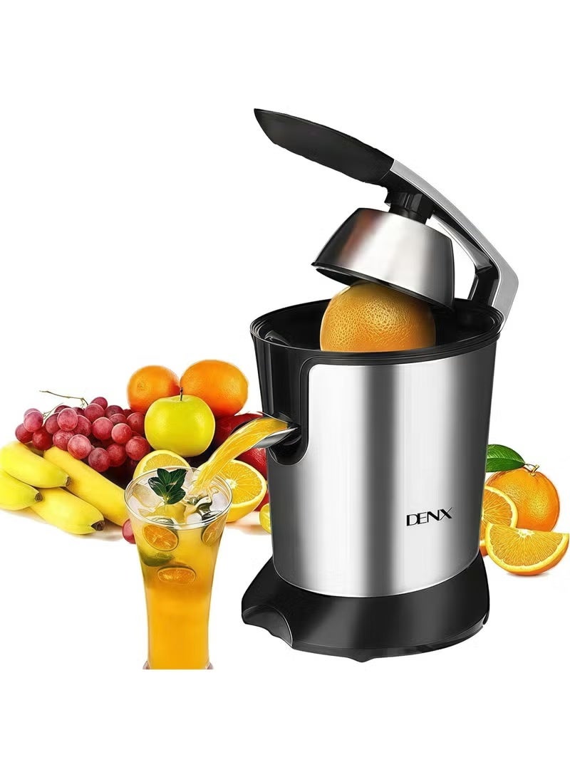 Denx Electric Citrus Juicer 130W – Stainless Steel Juice Extractor for Orange, Lemon, and Grapefruit, Manual Press, Anti-Drip Spout, Easy to Clean, Compact Design, DX3212 - Image 1