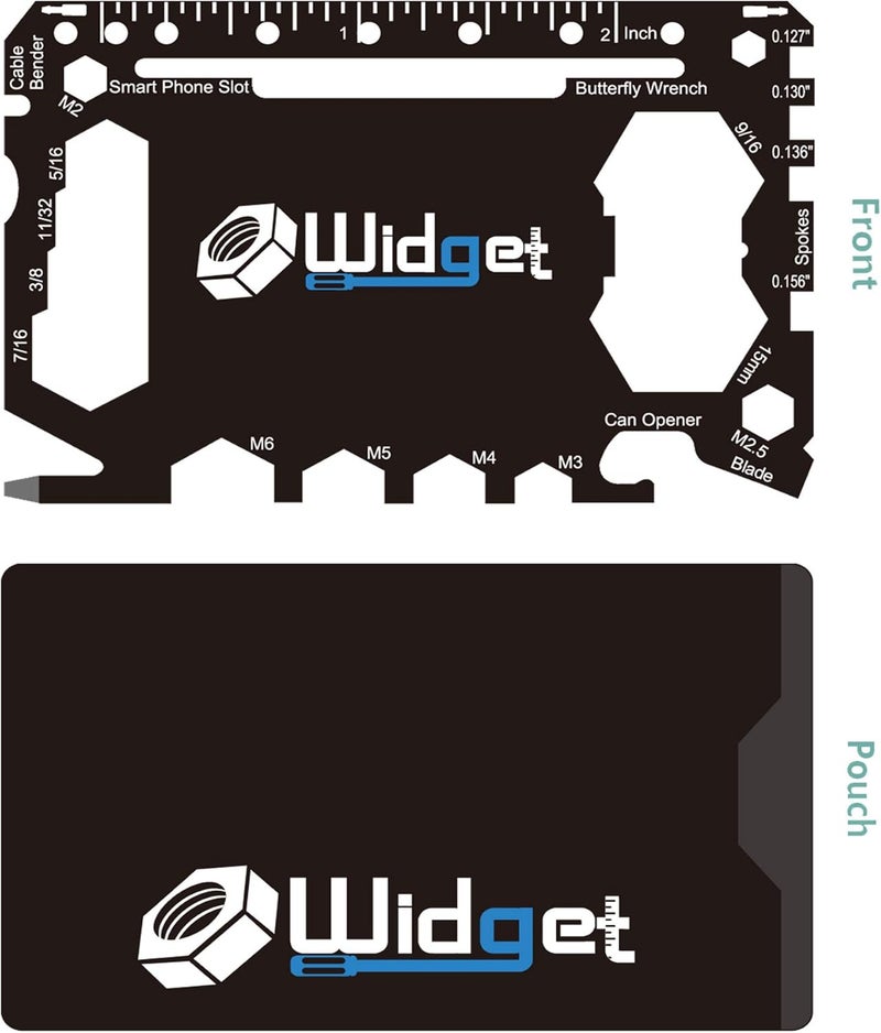 W4W , Multi purpose survival Pocket tool - Stocking Stuffers for Men Great Christmas gifts - Credit Card Wallet Size Ninja Multitool - 43 in 1 (Black) - Image 2