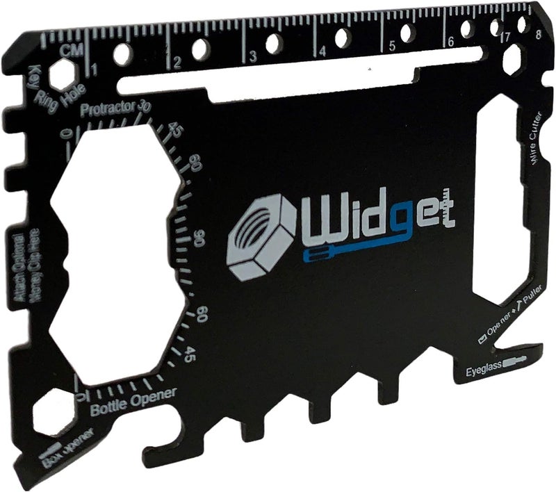 W4W , Multi purpose survival Pocket tool - Stocking Stuffers for Men Great Christmas gifts - Credit Card Wallet Size Ninja Multitool - 43 in 1 (Black) - Image 1