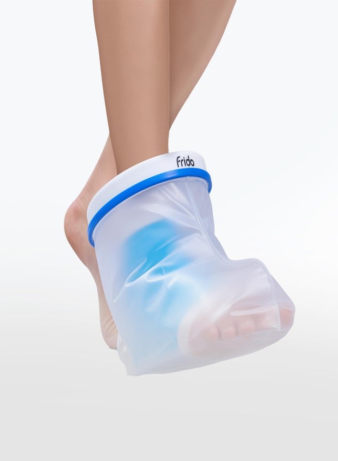 فريدو واقي جبس القدم من فريدو، حذاء استحمام مقاوم للماء وقابل لإعادة الاستخدام، مانع للتسرب بنسبة 100% مصنوع من السيليكون، غطاء جبس متين للقدم والكاحل للبالغين، للجروح والجبائر - Image 1