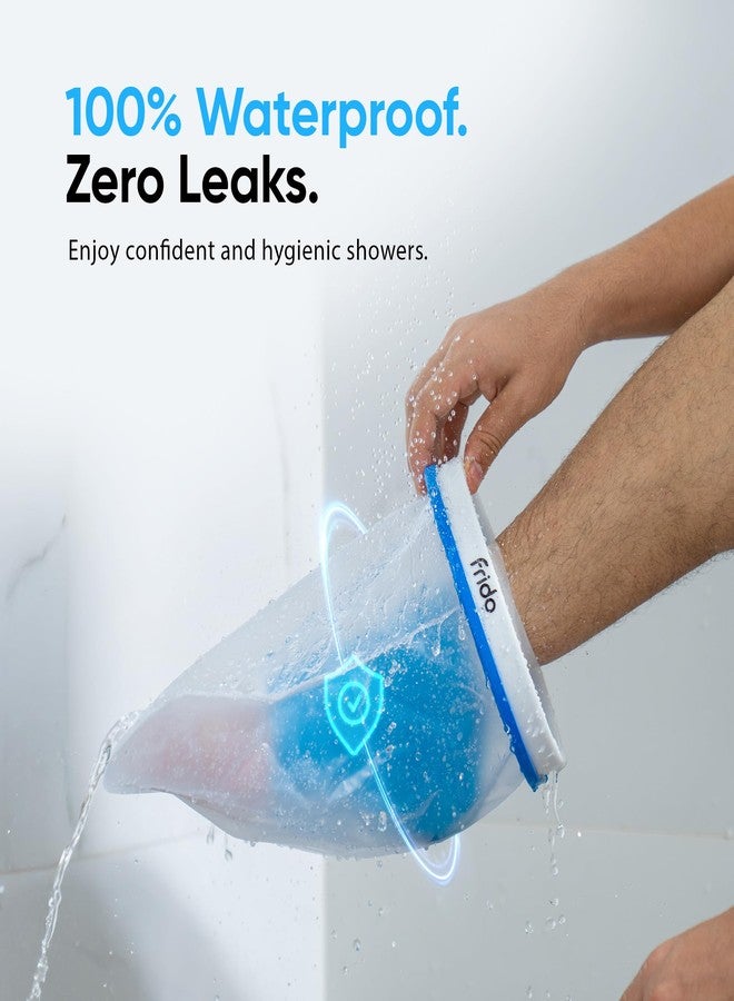 فريدو واقي جبس القدم من فريدو، حذاء استحمام مقاوم للماء وقابل لإعادة الاستخدام، مانع للتسرب بنسبة 100% مصنوع من السيليكون، غطاء جبس متين للقدم والكاحل للبالغين، للجروح والجبائر - Image 2