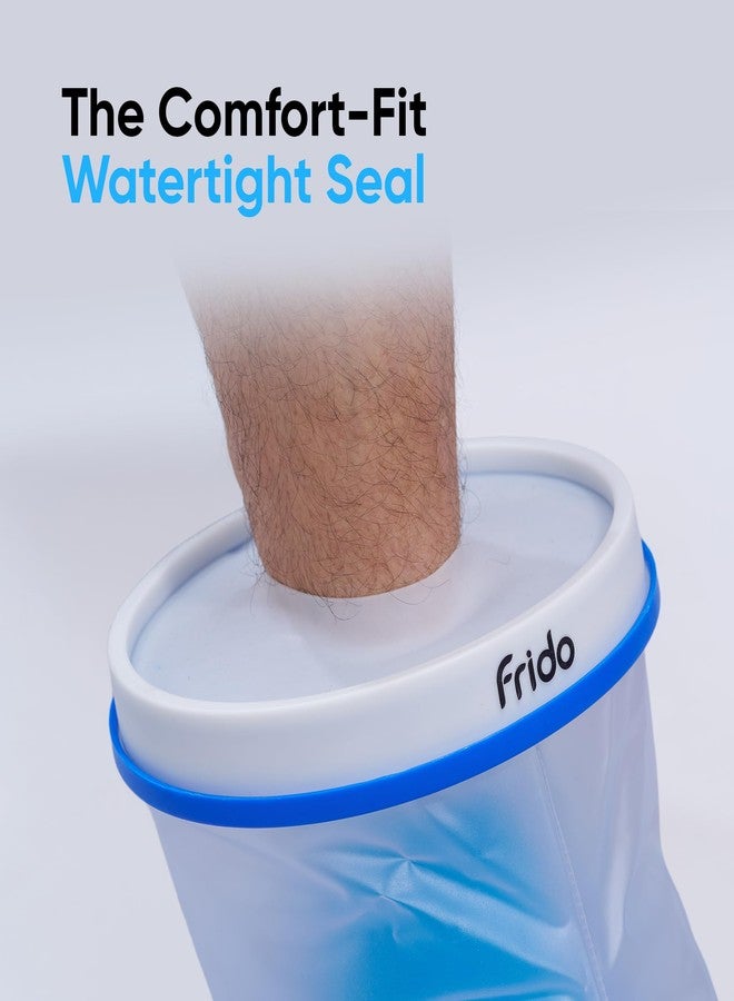 فريدو واقي جبس القدم من فريدو، حذاء استحمام مقاوم للماء وقابل لإعادة الاستخدام، مانع للتسرب بنسبة 100% مصنوع من السيليكون، غطاء جبس متين للقدم والكاحل للبالغين، للجروح والجبائر - Image 3