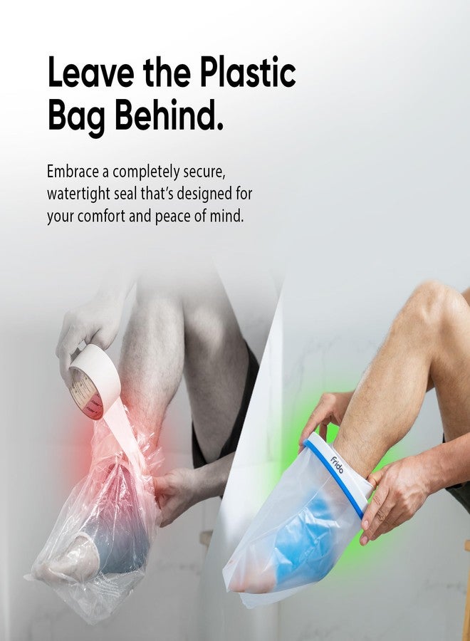 فريدو واقي جبس القدم من فريدو، حذاء استحمام مقاوم للماء وقابل لإعادة الاستخدام، مانع للتسرب بنسبة 100% مصنوع من السيليكون، غطاء جبس متين للقدم والكاحل للبالغين، للجروح والجبائر - Image 4